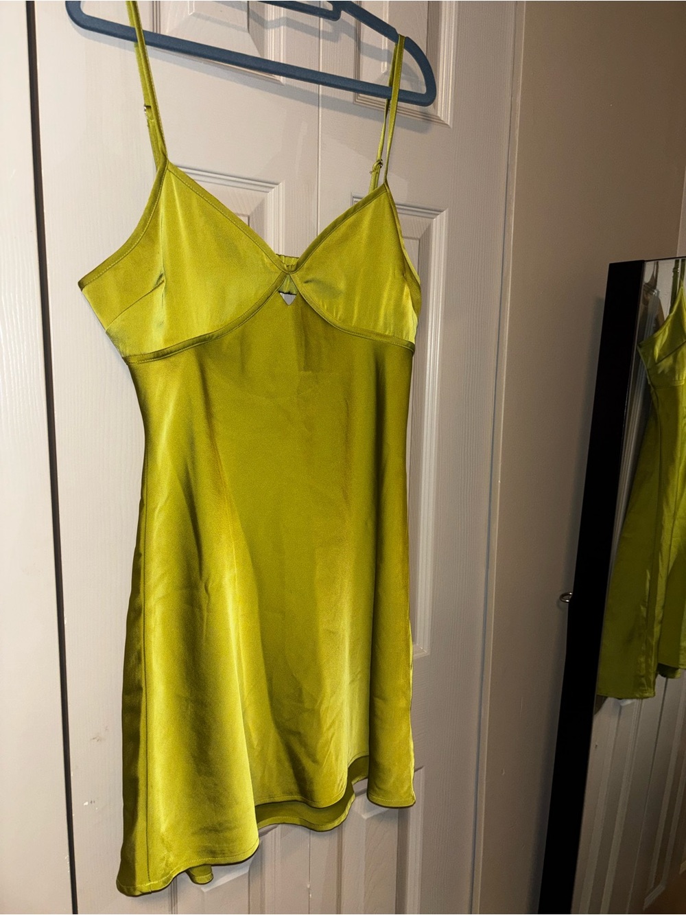 Satin Dress in Vibrant Chartreuse